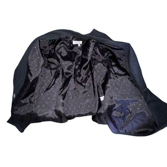 Talbots Women’s Size 12P Gray Wool Gold Button Mid Length Y2K Vintage Blazer USA - Picture 10 of 11